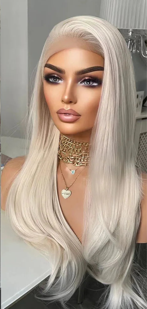 Platinum Blonde And Golden blonde Lace Front Wig