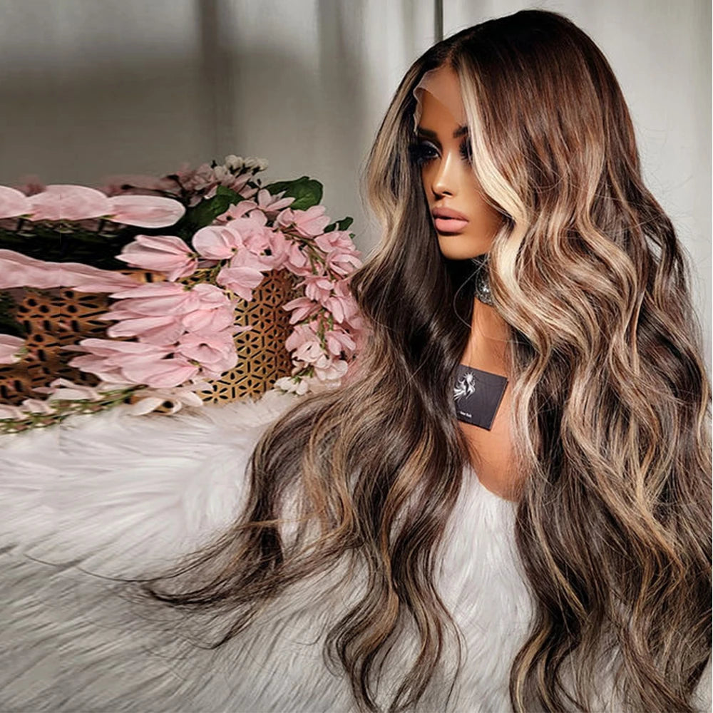 Ombre Honungsbrun Blond – HD Lace Front Peruk
