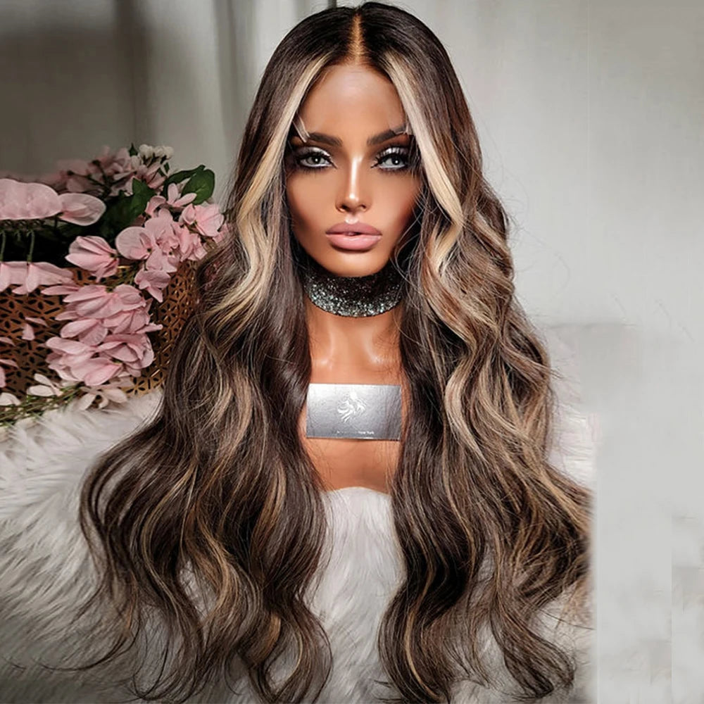 Ombre Honungsbrun Blond – HD Lace Front Peruk