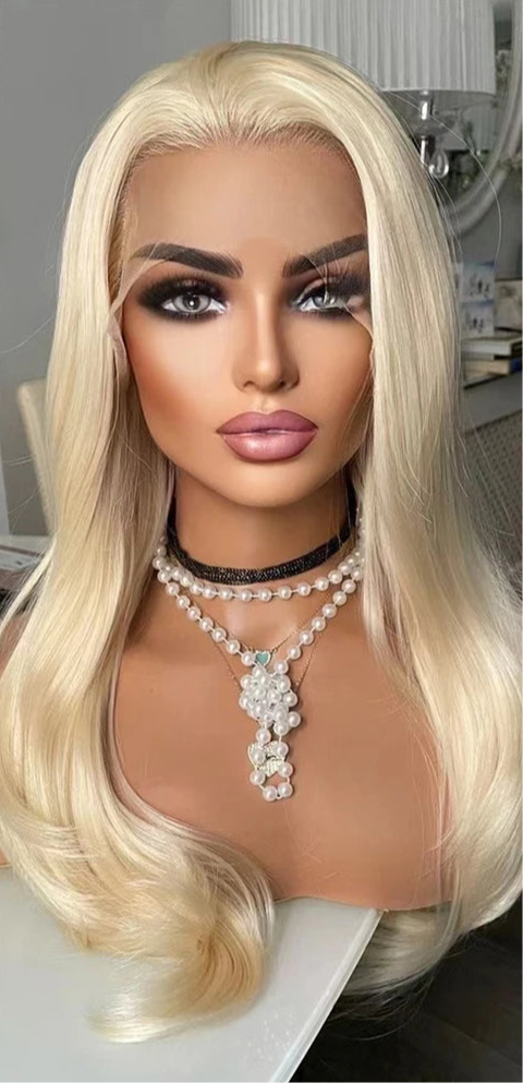 Platinum Blonde And Golden blonde Lace Front Wig