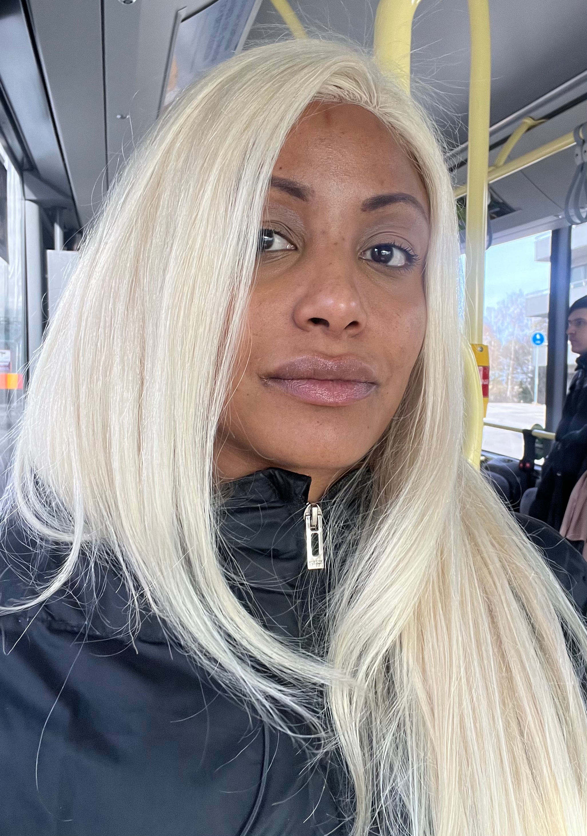 Blond Bone Straight HD Transparent Lace Front Peruk i Äkta Hår