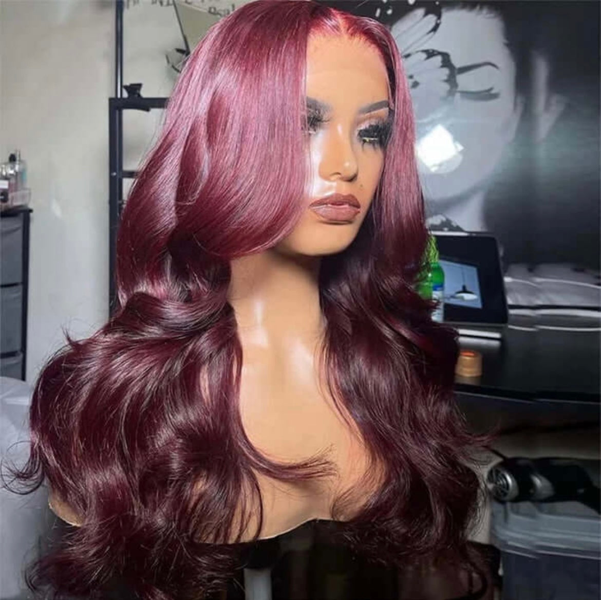 Burgundy Body Wave peruk