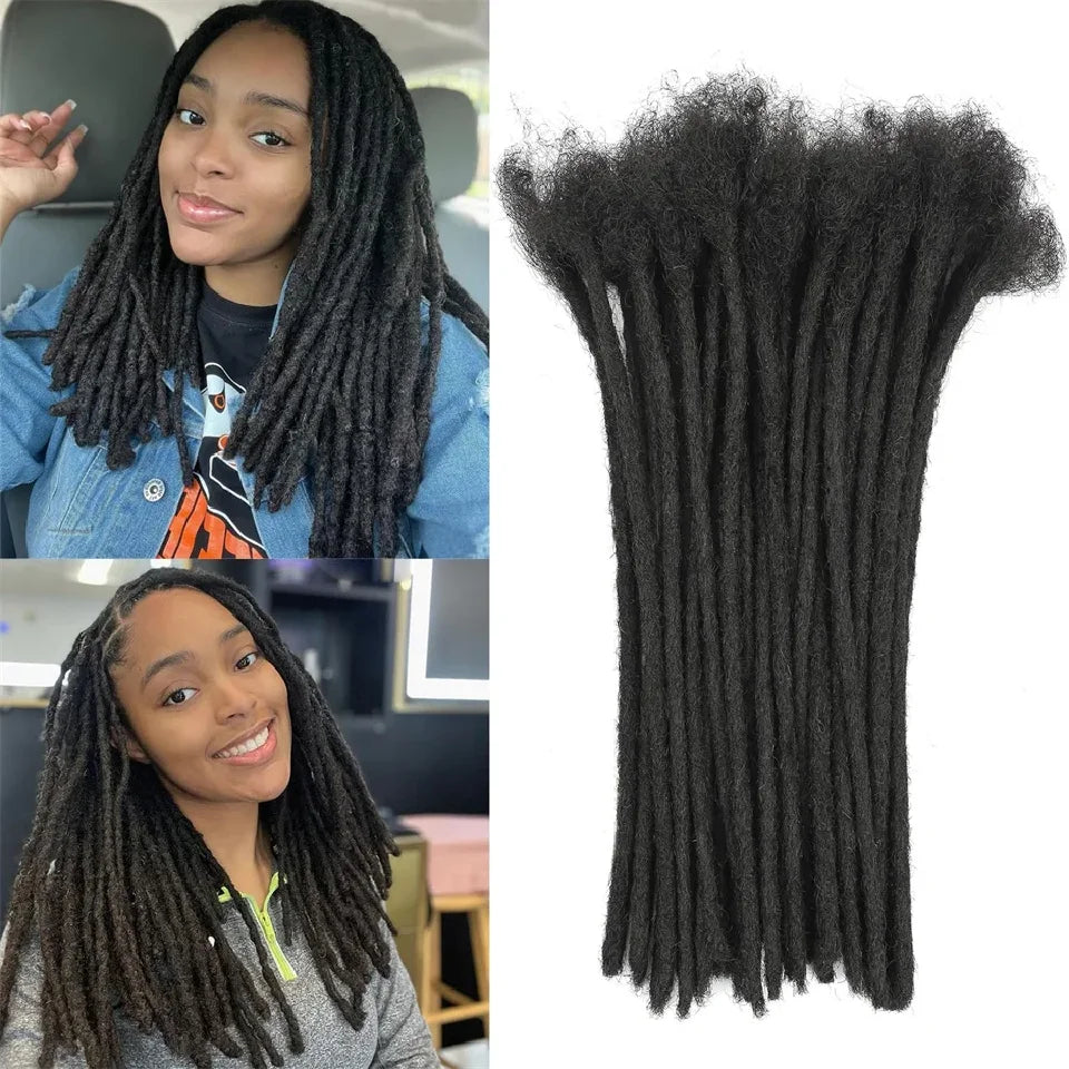 100% Äkta Mänskligt Hår – Dreadlock Extensions för Män & Kvinnor