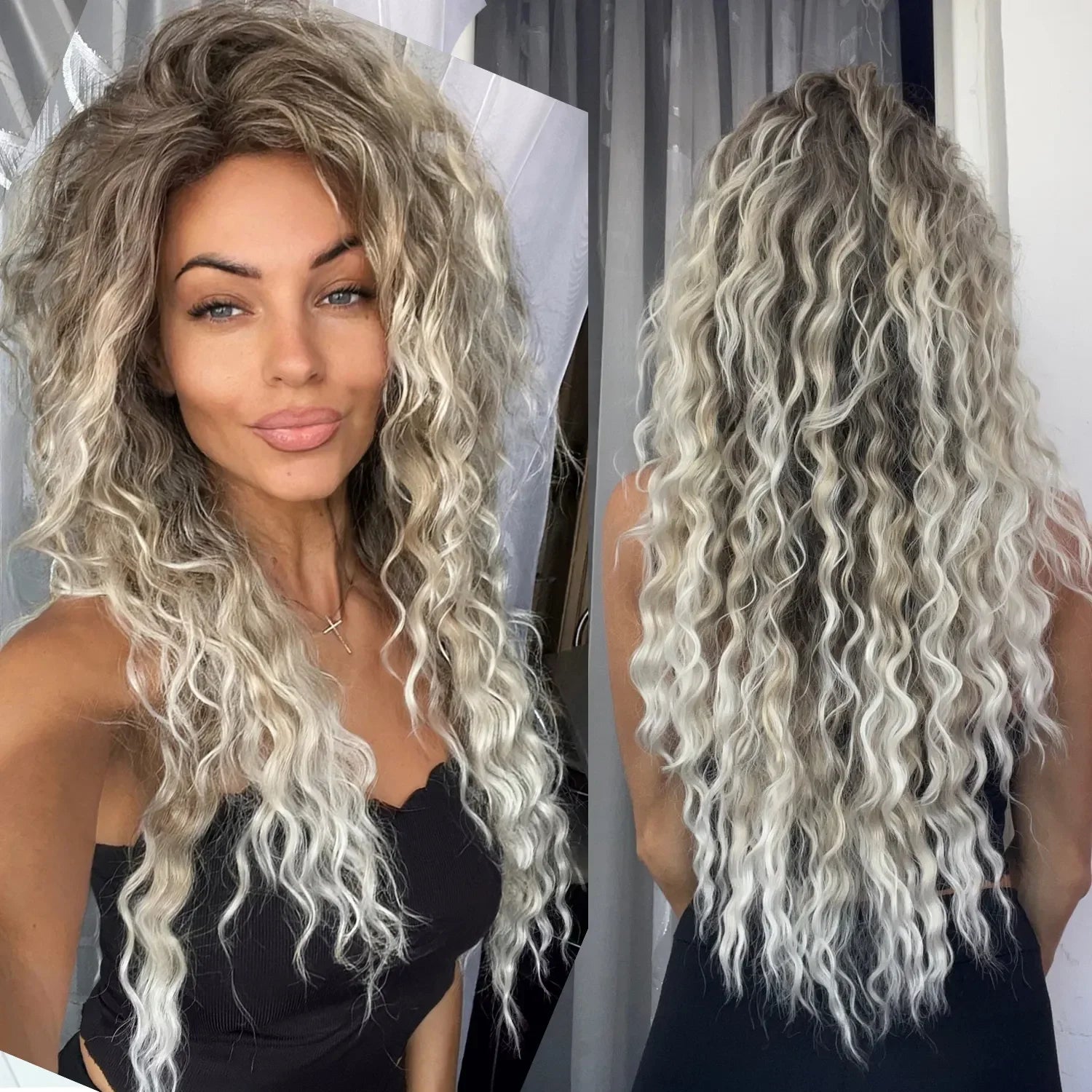 Curly Synthetic Wig 24 färger att välja bland