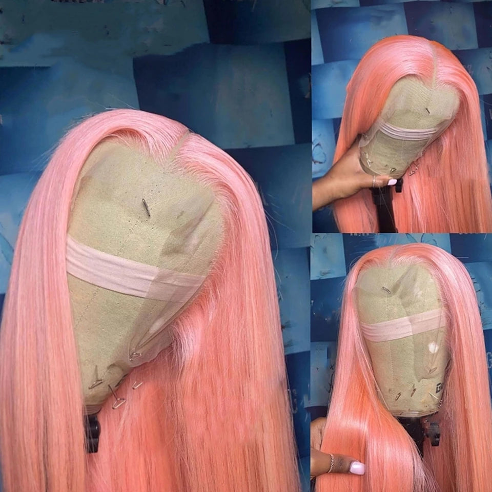 Pink Straight Lace Front Wig