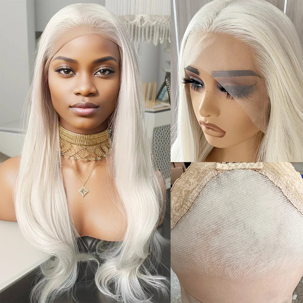 Platinum Blonde And Golden blonde Lace Front Wig