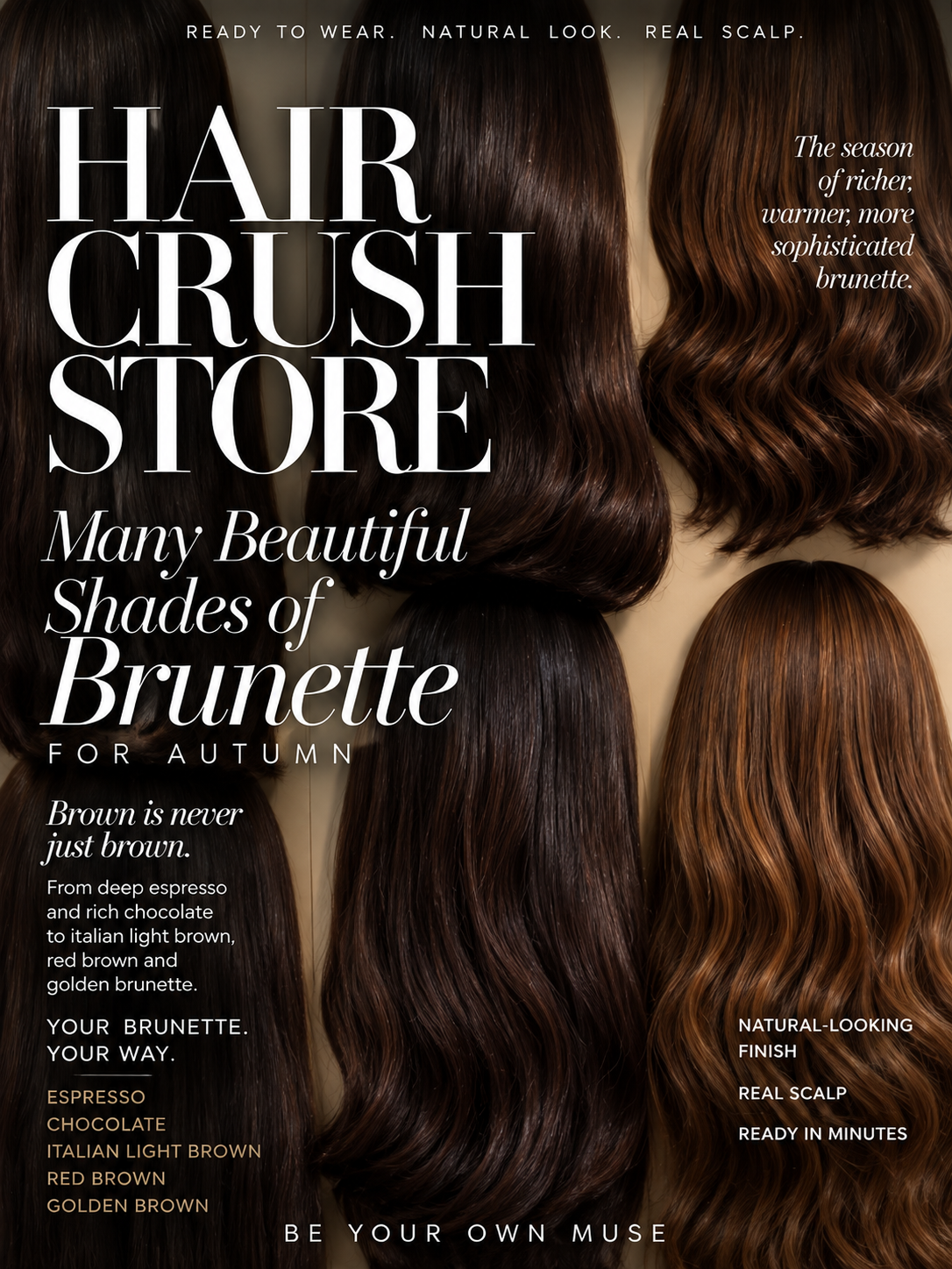MANY BEAUTIFUL SHADES OF BRUNETTE