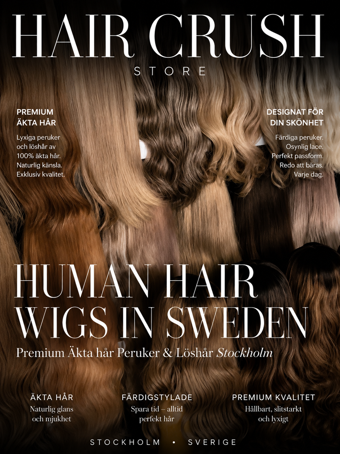 Human Hair Wigs in Sweden | Premium Peruker & Löshår Stockholm