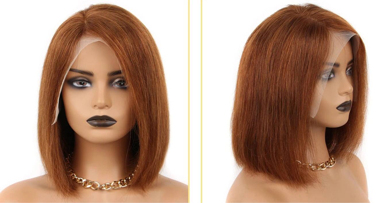 Chocolate Brown Bob – Lace Front Peruk i Äkta Hår