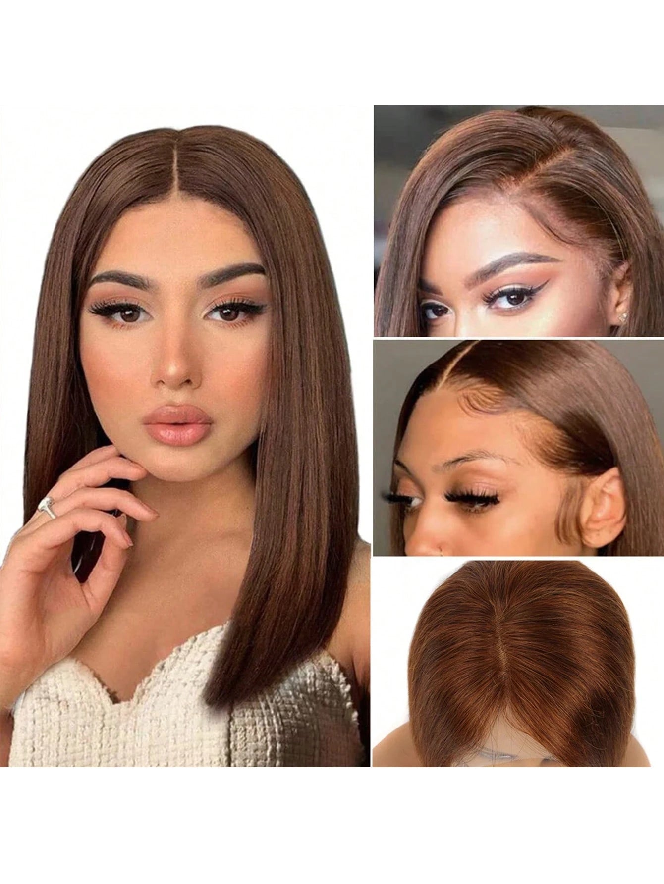 Chocolate Brown Bob – Lace Front Peruk i Äkta Hår