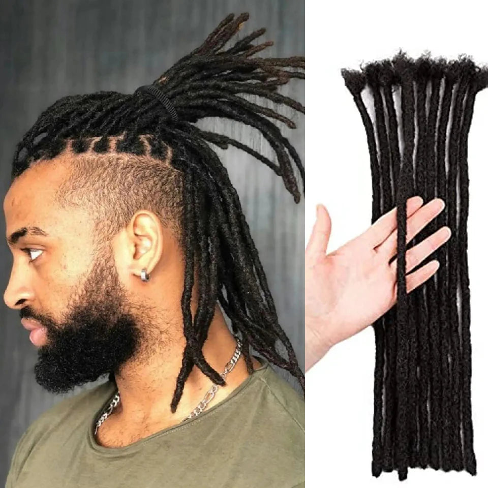 100% Äkta Mänskligt Hår – Dreadlock Extensions för Män & Kvinnor